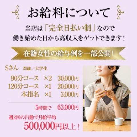 メンズエステ求人店舗:GOKURAKU SPA|歌舞伎町・西新宿・新宿御苑・東京都のメンズエステ求人の店長写メ日記 【在籍女性のお給料例について一部ご紹介!】画像1