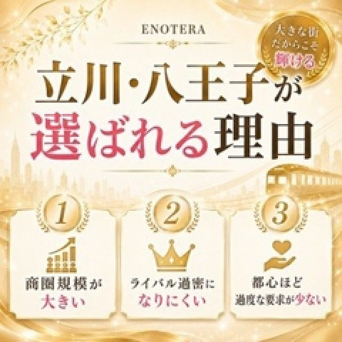 メンズエステ求人店舗：Enotera｜立川・国分寺・八王子・東京都のメンズエステ求人の店長写メ日記　立川・八王子が、働きやすい5つの理由画像1
