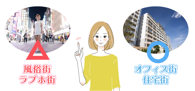 風俗街やラブホ街に出入りする機会が少ない